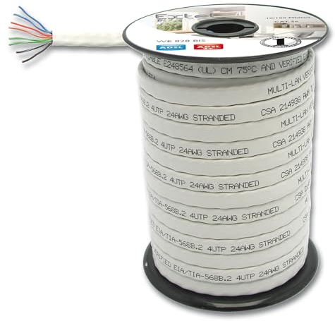 Extel - Câble réseau type Ethernet plat blanc 25 mètres spécial ADSL/ADSL2+ 4 paires - Extel - 408285