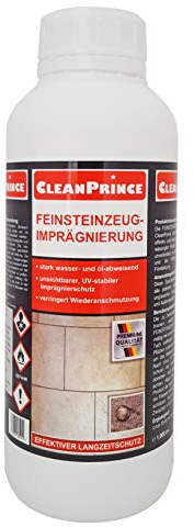 1 Liter (1.000 ml) Feinsteinzeugimprägnierung Feinsteinzeug-Imprägnierung Steinzeug Stein Fliesen Steinfliesen Natursteinfliesen Imprägnierung Imprägniermittel Stein