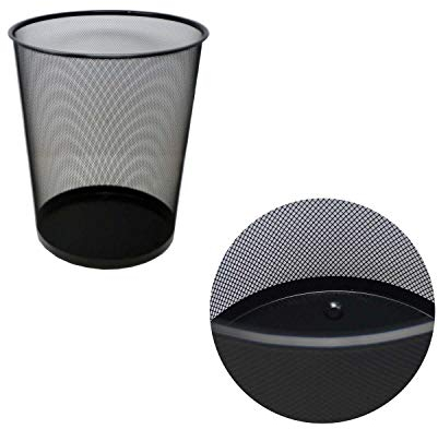 Druline Gettacarte Metallo Pattumiera Ufficio 19 Lt. Ø 29,5 Altezza cm 35 Cm - nero, 1x