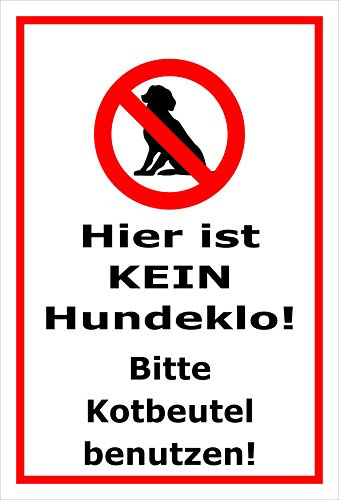 Melis-Folienwerkstatt Aufkleber – Hier ist kein Hundeklo - 15x10cm – 20 VAR S00187-002-B