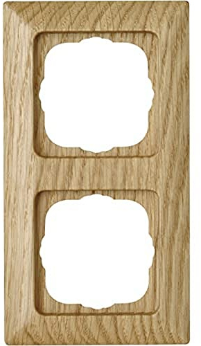 Kopp MILANO 2-fach Abdeckrahmen aus Eichen-Echtholz - 8,0 x 8,0 cm - Rahmen für Steckdosen & Schalter - Stilvoller Steckdosenrahmen aus Holz - Hochwertiger Lichtschalter-Rahmen