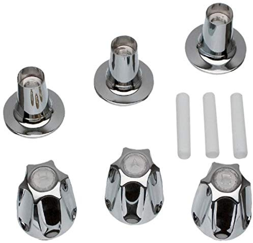 Danco 81428 Bathtub and Shower 3-Handle Remodel Kit for Price Pfister Tub/Shower Handle Restoration, 3 Pk, Chrome
