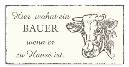 TÜRSCHILD Dekoschild « BAUER » Vintage Holzschild Schild Kuh Bauernhof Bauer Hirte