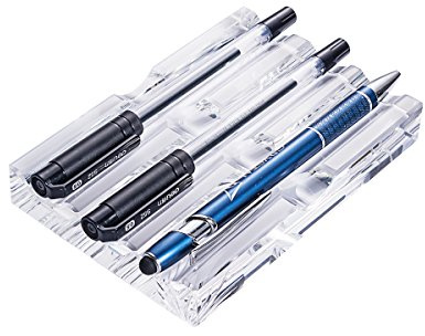 LONGWIN Office Supplies Crystal Fountain Pen Holder Desktop Organizer