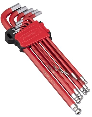 *Clear* Sealey Extra-Long Ball End Hex Allen Key Set Metric Rubber Coated 1.27mm-10mm ** Sealey_AK7164 **