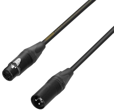 Adam Hall Cables 5 STAR DMF 0500 - DMX Kabel, Neutrik 3-Pol XLR male auf 3-Pol XLR female, schwarz, 5m