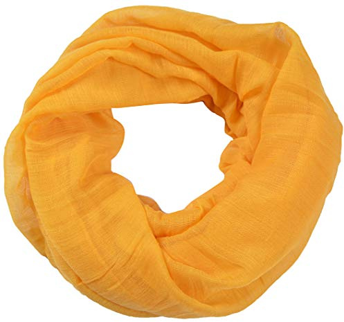 Miobo Loop halsduk crinkle halsduk halsduk enfärgad 70 x 180 cm vår sommar höst rund gul, Gul rund, 180 x 70 cm