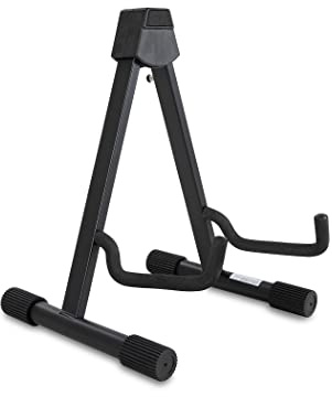 GEWA Gitarrenständer A-Style - für Akustikgitarre - zusammenlegbar - Breite verstellbar - Gummiauflagen - 43 cm hoch - schwarz - GS-40AB