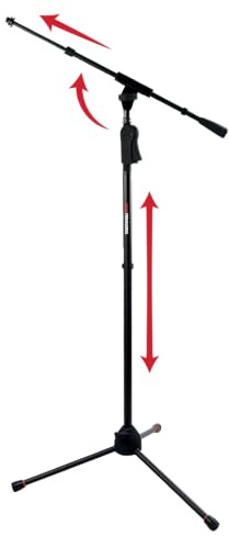 Gator Frameworks Deluxe Tripod Microphone Stand with Clutch Height Adjustment and Telescopic Boom Arm, (GFW-MIC-2120)