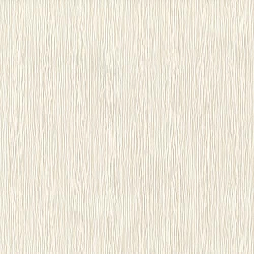 Muriva Kate Plain Linear Textured Effect Wallpaper Featured Wall Luxury Heavyweight 10m Roll Cream 114907