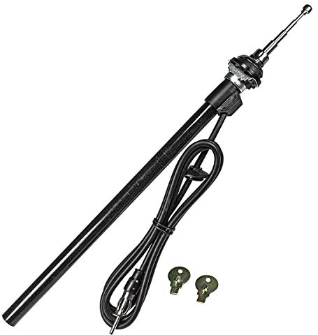 tomzz Audio 1000-015 Universal Teleskopantenne Kotflügel Kleiner Kopf 1,2m Kabel DIN-Stecker Chrom-Optik