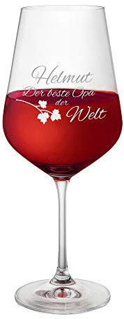 AMAVEL Copa de vino tinto, copa de vino con grabado, personalizable con nombre, ideas de regalo para abuelos, capacidad: 500 ml aprox