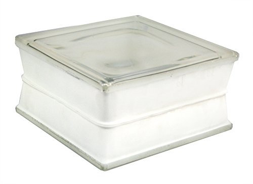 Lot de 4 Brique de verre/verre pierre béton Verre Plein Blanc Vision (clair/transparent) 19 x 19 x 10 cm