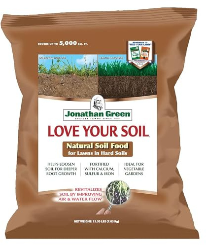 Jonathan Green (12190) Love Your Soil, Soil Food for Lawns in Hard Soils - Soil Amendment for Grass & Vegetable Gardens (5,000 Sq. Ft.)