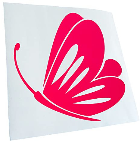 Kiwistar - Autoaufkleber - Neonpink - 11x10cm Schmetterling - Heckscheibe Auto Aufkleber wetterfest für Kfz LKW Mofa Truck - Sticker außen selbstklebend Tuning Zubehör für Fenster Fahrzeug Scheibe