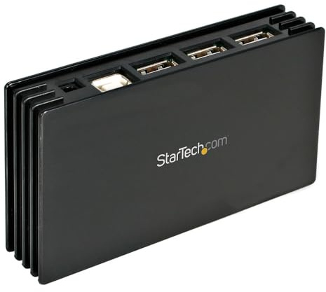 StarTech 7-Port USB 2.0 Hub, Bus or Self Powered (ST7202USBGB) | Hi-Speed USB, 7 ports, 480Mbps, Self-powered or USB Powered, USB 1.1 backward compatible, Compact expander
