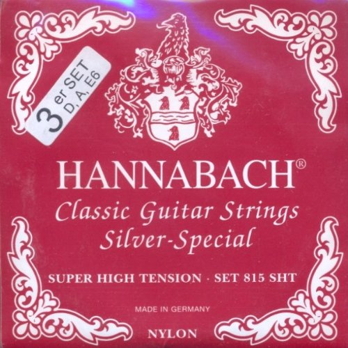Hannabach 8157 rot 'Silver Special' - Bass-Satz Konzertgitarre, super high te.