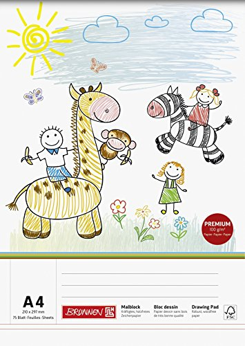 Malblock/ZeichenpapierBRUNNEN A4-100g/m2-75 Blatt (210 x 297 mm)