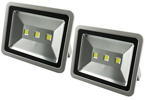 Proiettore a LED, 10 W, 20 W, 30 W, 50 W, 100 W, 150 W, 200 W, 300 W, da esterno, IP65, colore luce: bianco freddo (Confezione da 2), metallo, 150W X2, 150W 150.00 watts 230.00 volts