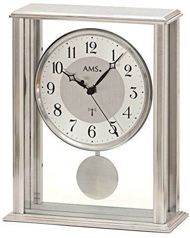 AMS Moderne Tischuhr mit Funkwerk, Batterie betrieben - Modern Style Funk-Tischuhr 25cm- 5190