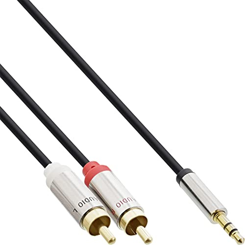 InLine 99244 Slim Audio Kabel Klinke 3,5mm ST an 2x Cinch ST, 0,5m