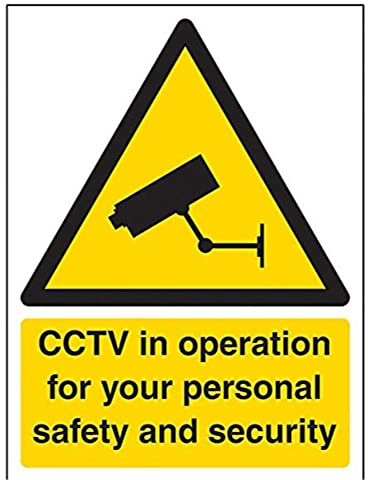 V Safety Security Notice, CCTV In Operation For Your Own Personal Safety And Security Sign - 150mm x 200mm - 1mm Rigid Plastic
