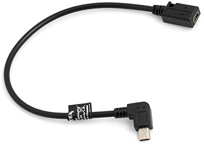System-S Mini USB Kabel 90° rechts gewinkelt Winkelstecker auf Mini USB Buchse Datenkabel Ladekabel 27 cm