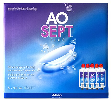 Aosept Plus Kontaktlinsen-Pflegemittel, Sparpack, 5 x 360 ml