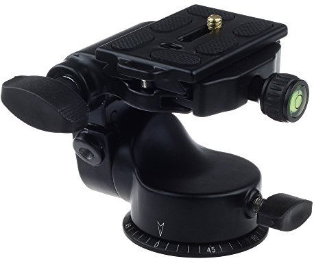 FOTGA 360 Grad Handle Hydraulisch daempfende Three-dimensional Ballhead 3-Wege-Neiger Kugelkopf Fuer Stativ Monopod