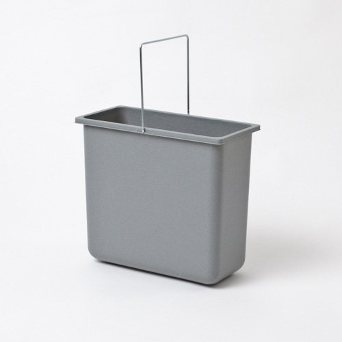Hailo Inneneimer 12 Liter Grau | Kunststoff Mülleimer mit Henkel | Ersatz Eimer Abfallsammler | Müllbehälter in den Abmessungen 316 x 154 x 287 mm | Passend für Einbau-Mülleimer