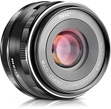 Meike 35 mm f1.7 großes manuelles Fokusobjektiv APS-C für Panasonic und Olympus 4/3 Systeme spiegellose Kameras E-M5 GF6 GF5 GF3 GF2 GF1 GX1 GH4 GH5 GH6