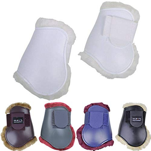 HKM Streichkappen -Teddy- für Hinterbeine Hufglocken Rot/Schwarz One Size