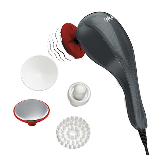 Wahl Heat Therapy Corded Vibratory Therapeutic Body Massager, Heated Handheld Massage Tool with Two Speeds, Relieve Neck, Shoulder, Muscle, Leg & Back Pain, Model 4196-1201