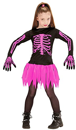 Widmann - Barndräkt Skelett Ballerina, skjorta, kjol och handskar, halloween, karneval, temafest