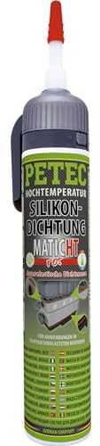 PETEC Hochtemperatur Silikon Dichtung in Motor Dichtmasse KFZ & Wohnwagen Dichtmittel für Metall Kunststoff (rot, 200 ml)