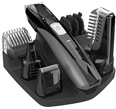 Remington Head to Toe Advanced Rechargeable Powered Body Groomer Kit, Beard Trimmer (10 Pieces), 6.3 Inch, Black