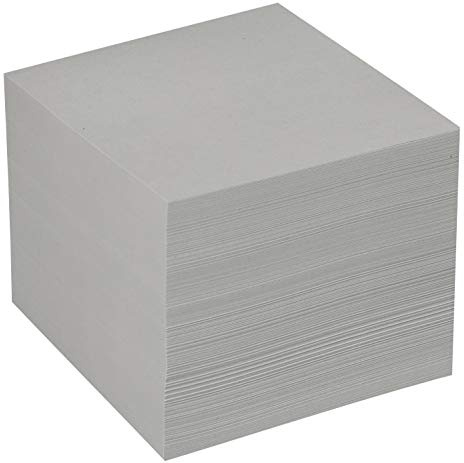 Notizklotz 90x90mm, einseitig geleimt, 800 Blatt Graues Recycling-Papier 80g/qm