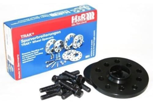H&R DR-System Spürverbreiterungsatz 10mm pro Achse - Lochkreis 4x100/108 - Mittenzentrierung 57,1mm - System M12x1,5 - kompatibel mit Audi/BMW/Seat/Skoda/Volkswagen - Schwarz
