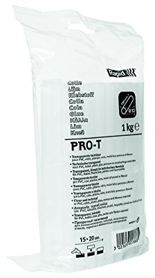 RAPID – Bâtons de colle thermofusible Pro-T – Transparente – Pour PVC, Plastique, Câbles, Verre, Supports poreux et fibreux – Diamètre 12 mm – Longueur : 190mm – Sachet de 1 kg -