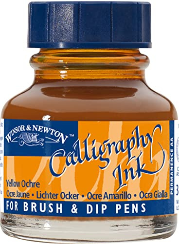 Winsor & Newton Calligraphy Ink, 30ml(1-oz) Bottle, Yellow Ochre