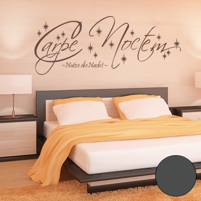 'A219 Wall Tattoo Carpe Noctem (Available in 40 Colours and 3 Sizes, charcoal, 150cm x 57cm