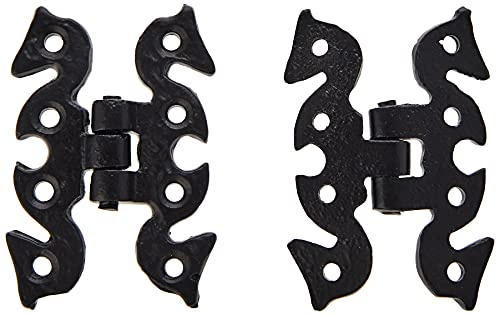 Merriway BH01795 68 x 51 mm Türscharnier, Schwarz antik / Weiß, 2 Stück