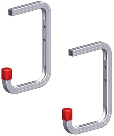 Gedotec Wandhaken & Deckenhaken Metall für Garage, Keller & Lager | Stahl verzinkt | Universalhaken für Ablage-Regal | 150 x 255 x 155 mm | Tragkraft 50 kg | 2 Stück - Metallhaken U-Form zum Schrauben