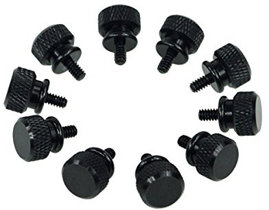 InLine Rändelschrauben (schwarz) für Gehäuse, 12mm, 10er Pack