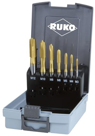 Ruko R245065RO Jeu de 7 tarauds pour machine HSS dans coffret plastique finition TiN
