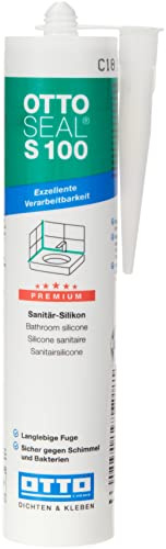 OttoSeal S100, das Premium- Sanitär- Silicon, 300ml Farbe: C18 SANITÄRGrau