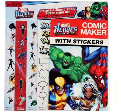 MARVEL HEROES COMIC MAKER WITH STICKERS (1 PACK - 12 PAGE COMIC - 4 STICKER SHEETS) by Marvel