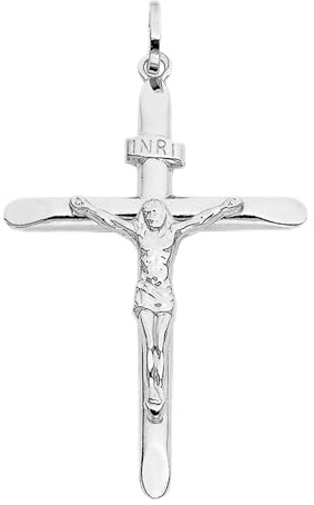 PRINS JEWELS Kreuz Anhänger mit Jesus 14 Karat 585 Weißgold