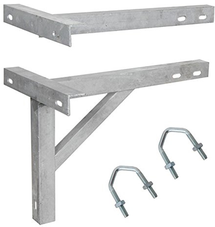 24 T & K Outdoor Wall Mounting Bracket & V Bolts - TV Aerial Mast Pole Install