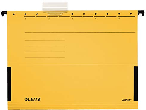 Leitz 1986-15 - Carpetas colgantes , color amarillo (5 unidades)